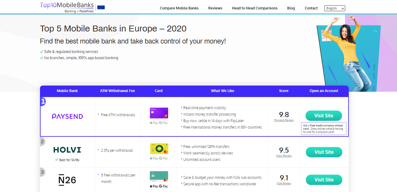 Best Mobile Banks, Compare Mobile Banks in Europe Top10MobileBanks