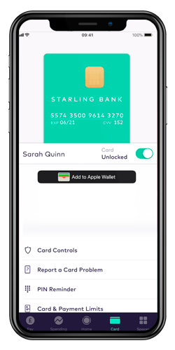 Starling Bank Apple Pay & Google Pay