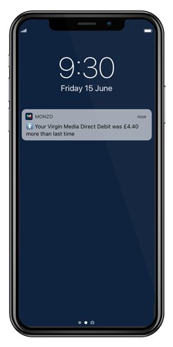 Monzo Real Time Account Notifications