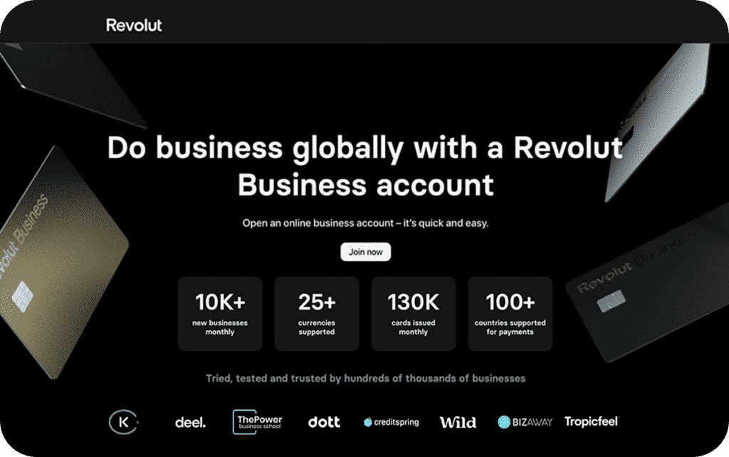 Revolut Business website screenshot